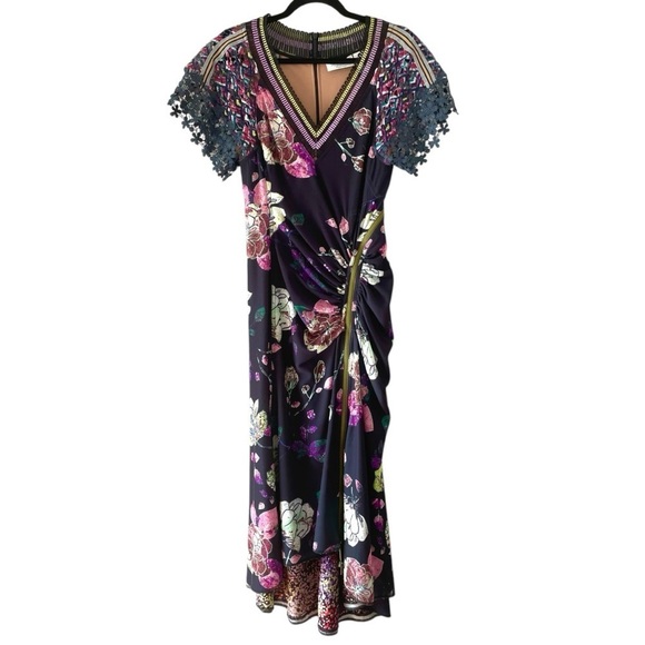 Byron Lars Beauty Mark Floral Midi Dress - Picture 1 of 15